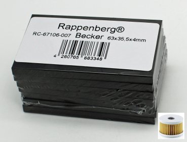 RC-68106-007set Kohleschieber, Drehschieber, Satz mit 7 Schiebern und dem passenden Filter, für z.B. Becker DT3.16, DT4.16, T3.16, T4.16, VT3.16