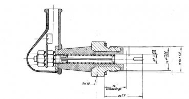 ZH-2091 Stromzuführung, Zündkerzenhalter STK 6/16 R "ZF" für Trockenlauf mit 6mm Kohlebürste